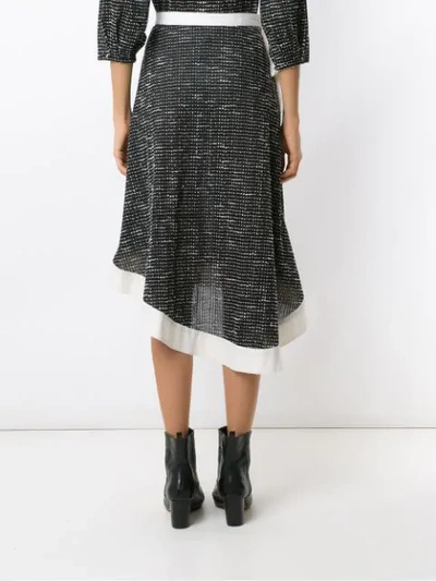 Shop Framed Bouclé Midi Skirt In Black