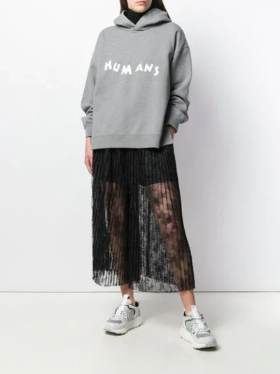 Shop Mm6 Maison Margiela Pleated Lace Maxi Skirt In Black