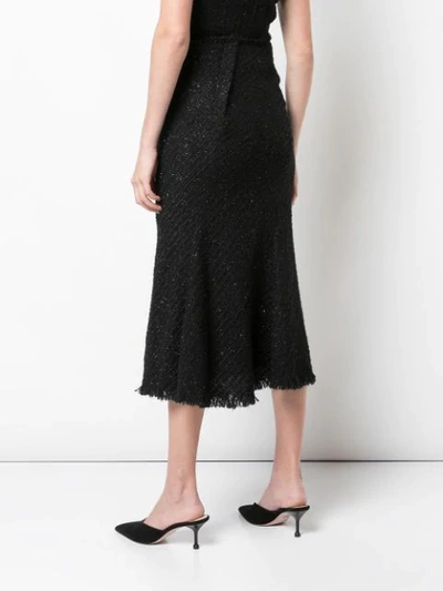 ALEXANDER WANG TWEED MIDI SKIRT - 黑色