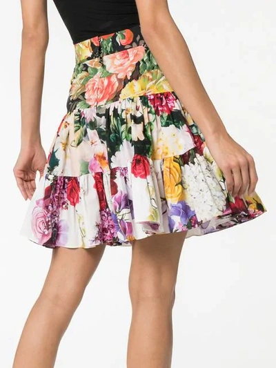 Shop Dolce & Gabbana Floral Mini Skirt In Green ,red