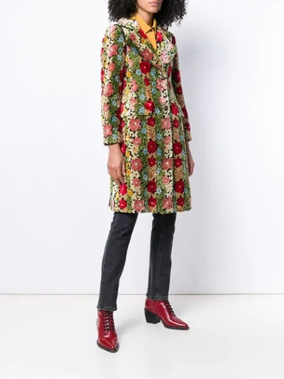 Shop Etro Floral Print Single-breasted Coat In 0001