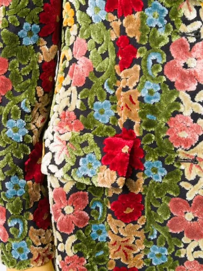 Shop Etro Floral Print Single-breasted Coat In 0001