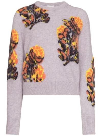 Shop Chloé Floral Intarsia Sweater In Purple