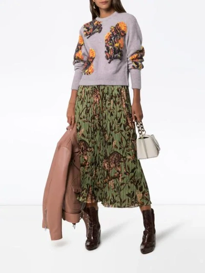 Shop Chloé Floral Intarsia Sweater In Purple