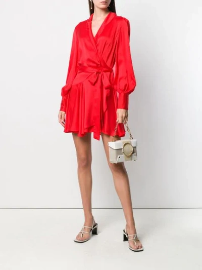 Shop Zimmermann Short Wrap Dress In Red