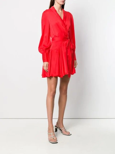 Shop Zimmermann Short Wrap Dress In Red