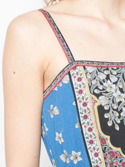 Shop Alice And Olivia Shay Printed Romper In Blue