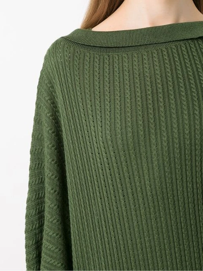 Shop Mara Mac Asymmetric Midi Knit Dress In Green