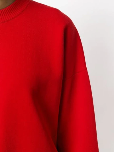 Shop Paco Rabanne Oversized Zipped Sweater In Red