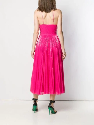 Shop Msgm Sequin Pleated Dress In Pink