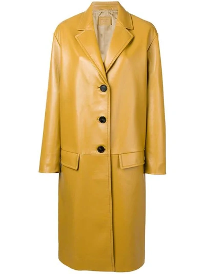 Shop Prada Single-breasted Coat In Neutrals