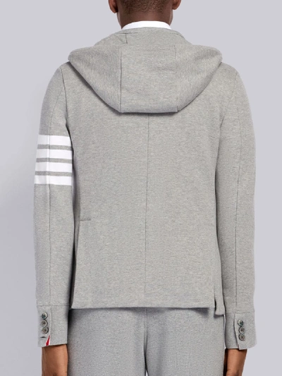 Shop Thom Browne Light Grey Loopback Jersey 4-bar Hooded Sport Coat