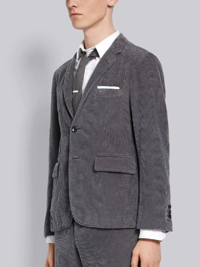 Shop Thom Browne Medium Grey Corduroy Classic Sport Coat