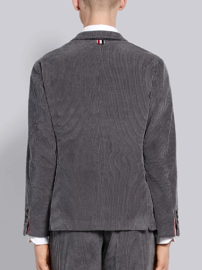 Shop Thom Browne Medium Grey Corduroy Classic Sport Coat