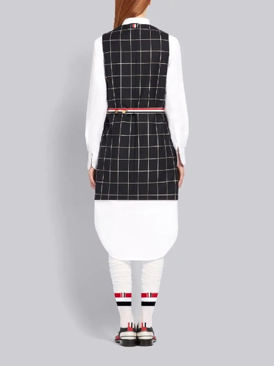 Shop Thom Browne Windowpane Shadow Check Twill Waistcoat Dress In Blue