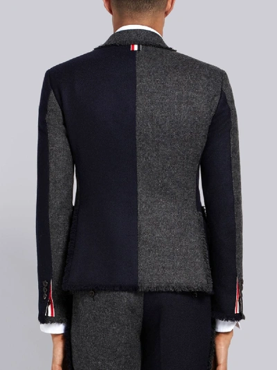 Shop Thom Browne Frayed Edges High Armhole Sport Coat In Grey