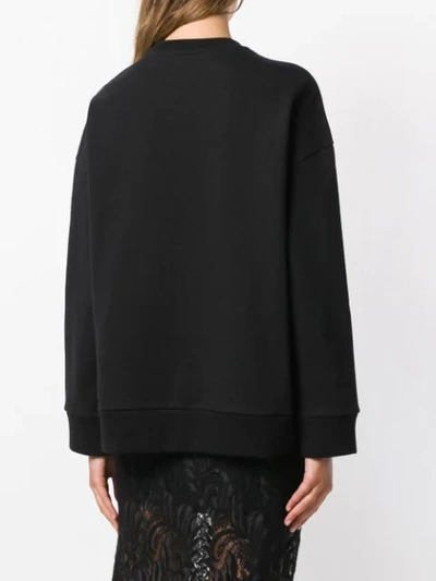 Shop Stella Mccartney Fringed Sweatshirt In Black
