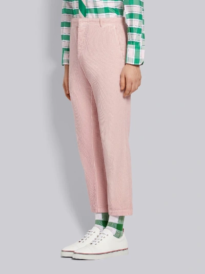 Shop Thom Browne Garment Dye Corduroy Chino In Pink