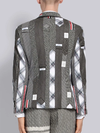 Shop Thom Browne Suiting Tie Embroidery Classic Sport Coat In Grey
