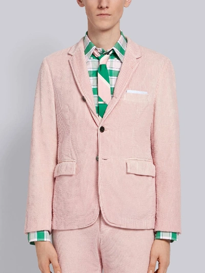 Shop Thom Browne Pink Corduroy Classic Sport Coat