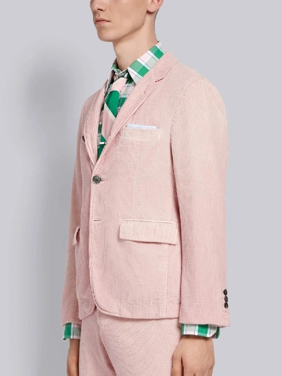 Shop Thom Browne Pink Corduroy Classic Sport Coat