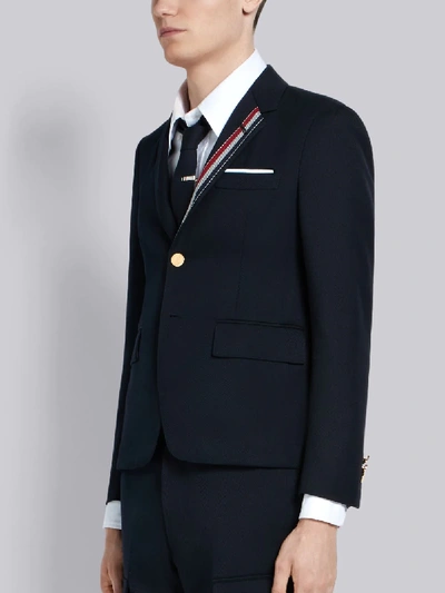 Shop Thom Browne Rwb Stripe High Armhole Sport Coat In Blue