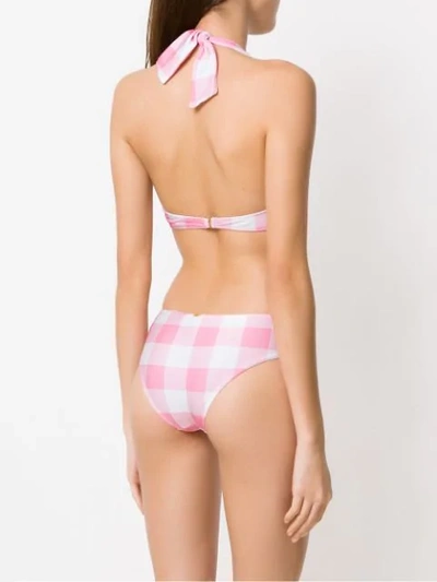 Shop Adriana Degreas Checked Swimsuit In Pink