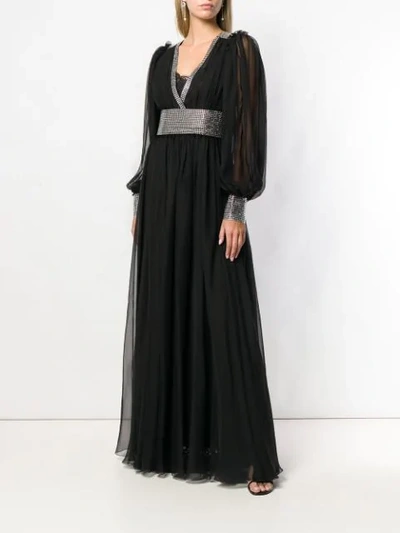Shop Dolce & Gabbana Embellished Evening Dress In Black