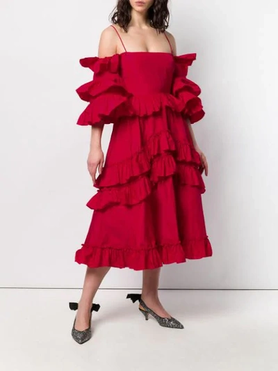 Shop Alexa Chung Ruffled Off In Red