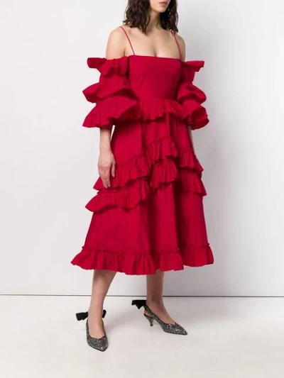 Shop Alexa Chung Ruffled Off In Red