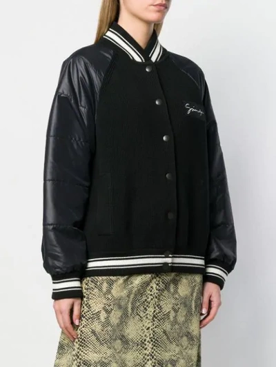 Shop Givenchy Ribbed Panel Bomber Jacket In Black