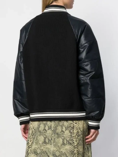 Shop Givenchy Ribbed Panel Bomber Jacket In Black