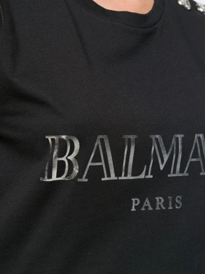 BALMAIN LOGO T-SHIRT - 黑色