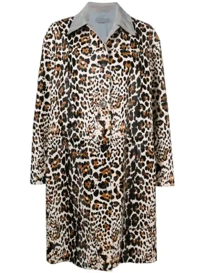 Shop Bottega Veneta Leopard Print Coat In Brown