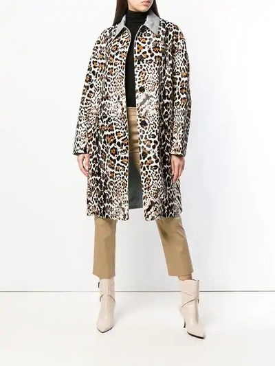 Shop Bottega Veneta Leopard Print Coat In Brown