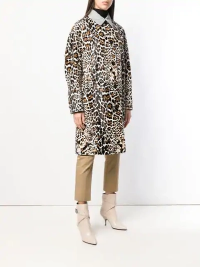 Shop Bottega Veneta Leopard Print Coat In Brown