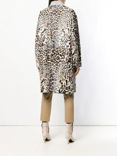 Shop Bottega Veneta Leopard Print Coat In Brown