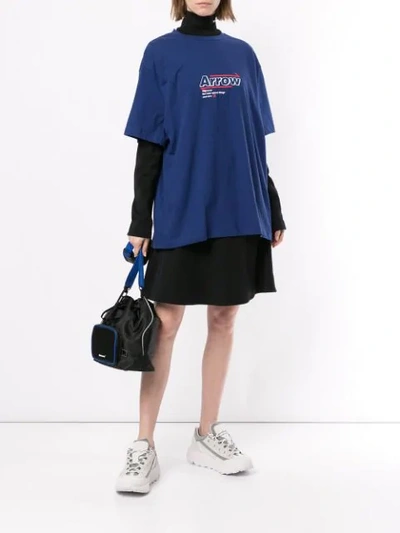 Shop Ader Error Arrow Print Oversized T-shirt In Blue