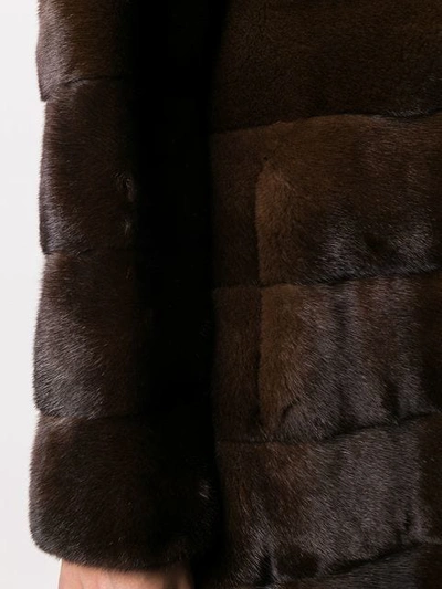 Shop Liska Valencia Hooded Coat In Brown