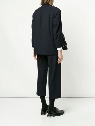 Shop Yohji Yamamoto Vintage Mesh Pockets Suit - Blue