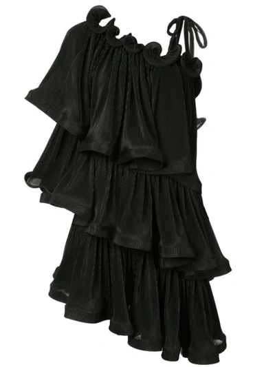 Shop Romance Was Born Bloom Pleat Tiered Dress In Black