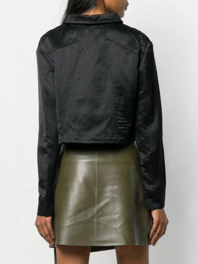 Shop Andrea Ya'aqov Cropped Buttoned Jacket In Black