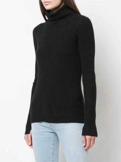 Shop Nili Lotan Ribbed Knit Sweater In Black