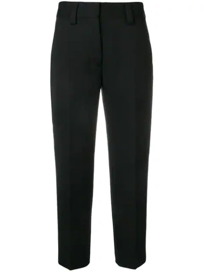 Shop Acne Studios Cropped Tailored Trousers In Black