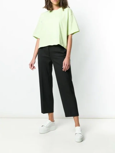 Shop Acne Studios Cropped Tailored Trousers In Black