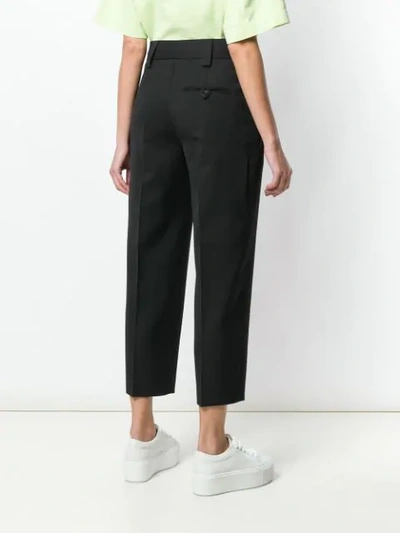 Shop Acne Studios Cropped Tailored Trousers In Black