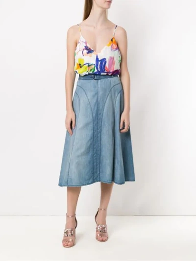 Shop Tufi Duek Denim Midi Skirt In Blue