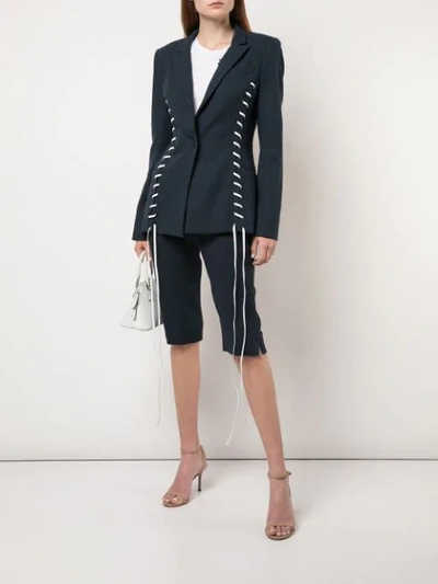 Shop Prabal Gurung Blazer Mit Ziernähten In Blue