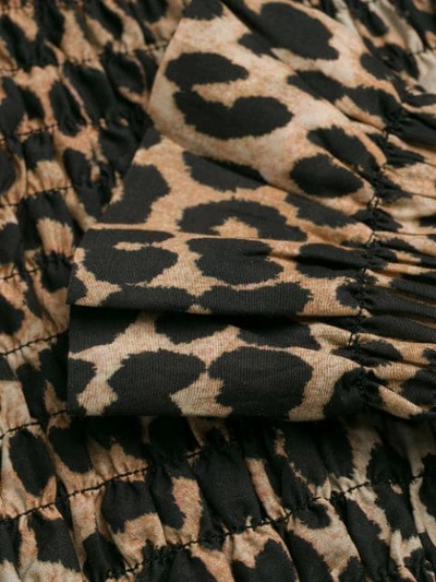 Shop Ganni Kleid Mit Leo-print In Brown