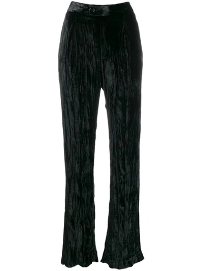 Shop Chloé Creased High-waisted Trousers In Black